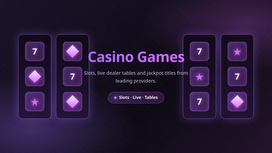 Memo Casino games library - slots, live dealer, table games and instant wins